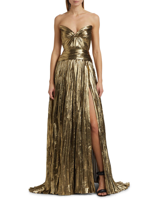 Marilyn Metallic Draped Gown