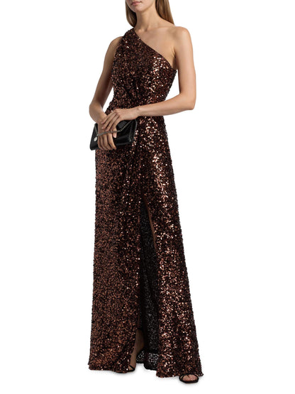 Lexi Sequined One-Shoulder Gown