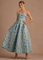 Florentine Lake Blue Maxi Dress 01