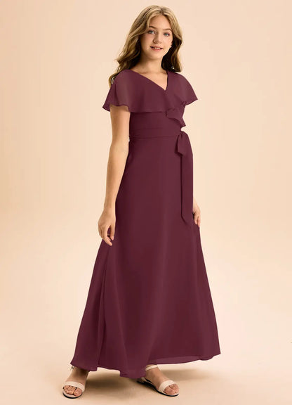 Cabernet A-Line with Pockets Chiffon Dress