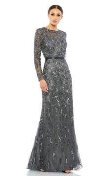 Long Sleeve Sequin Formal Dress: Mac Duggal 5124