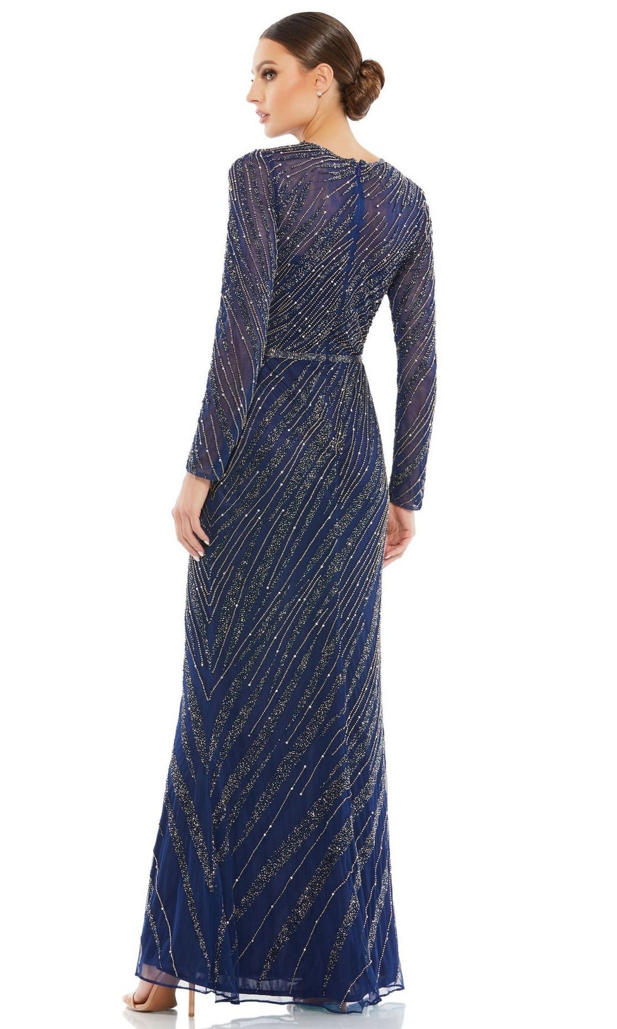 Long Sleeve Sequin Formal Dress: Mac Duggal 5240