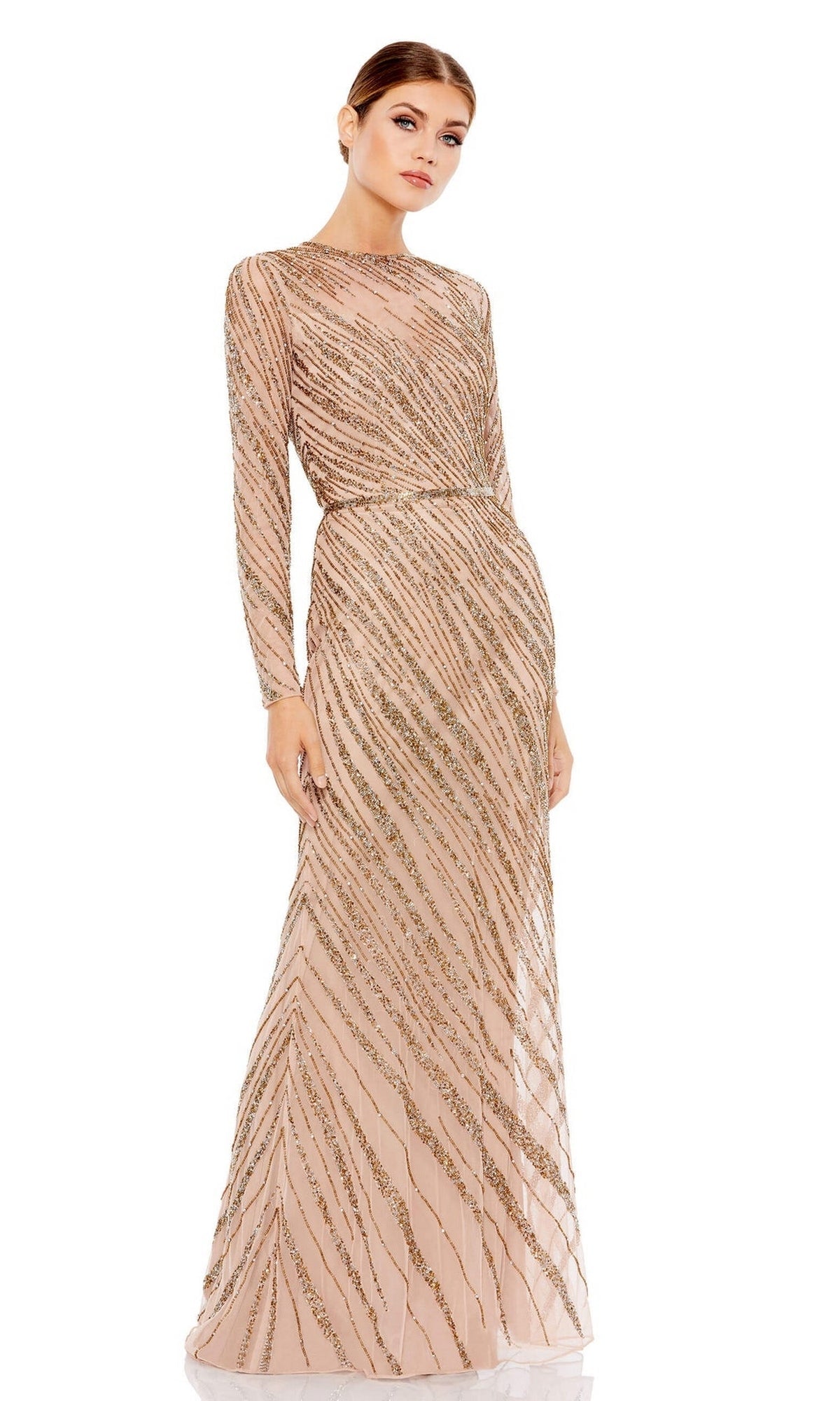 Long Sleeve Sequin Formal Dress: Mac Duggal 5240