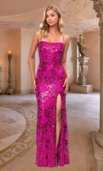 Hot Pink Sequin Prom Gown: Blondie Nites 5247BN