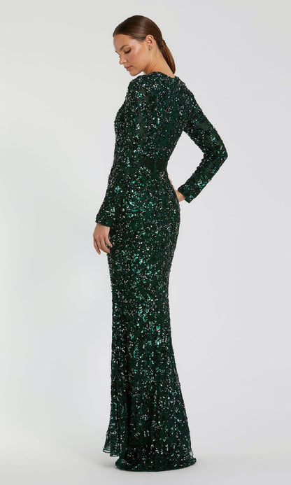 Long Sleeve Sequin Formal Dress: Mac Duggal 5453