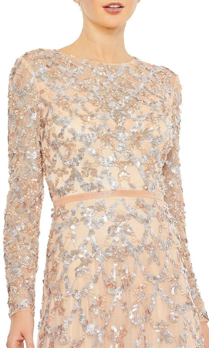 Long Sleeve Sequin Formal Gown: Mac Duggal 5496