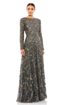 Long Sleeve Sequin Formal Gown: Mac Duggal 5496