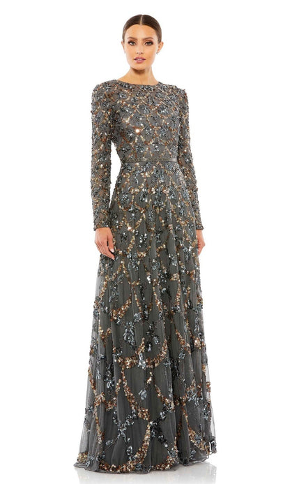 Long Sleeve Sequin Formal Gown: Mac Duggal 5496