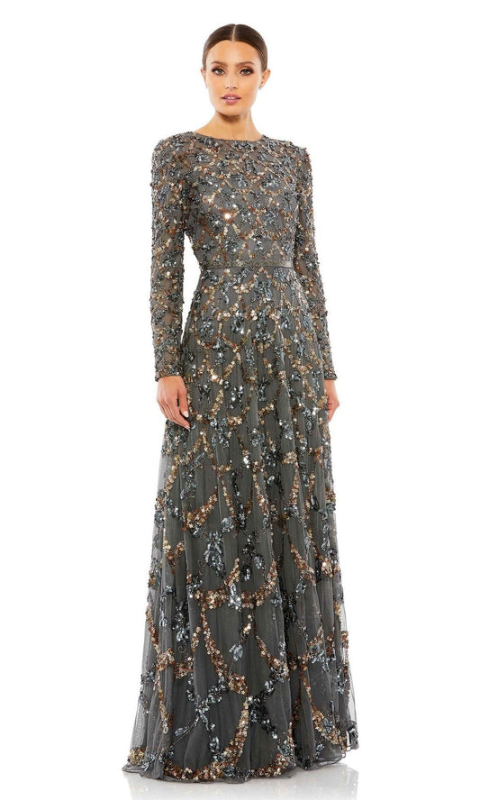 Long Sleeve Sequin Formal Gown: Mac Duggal 5496