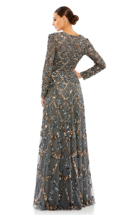 Long Sleeve Sequin Formal Gown: Mac Duggal 5496