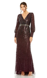 Long Sleeve Sequin Formal Dress: Mac Duggal 5501