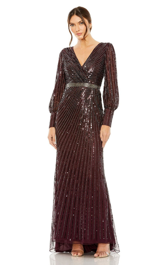 Long Sleeve Sequin Formal Dress: Mac Duggal 5501