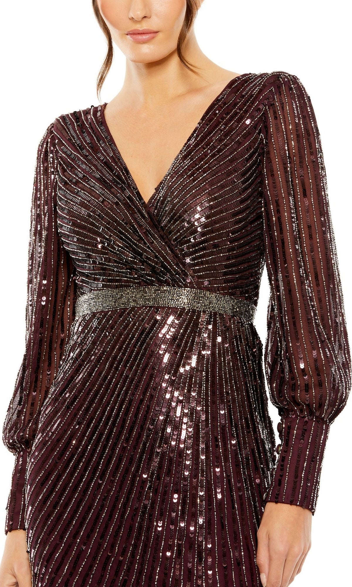 Long Sleeve Sequin Formal Dress: Mac Duggal 5501