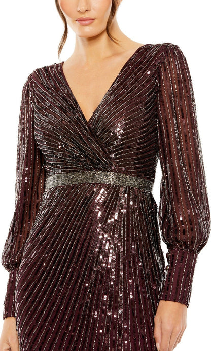Long Sleeve Sequin Formal Dress: Mac Duggal 5501