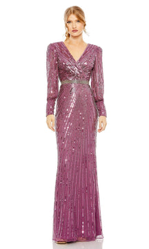 Long Sleeve Sequin Formal Dress: Mac Duggal 5501