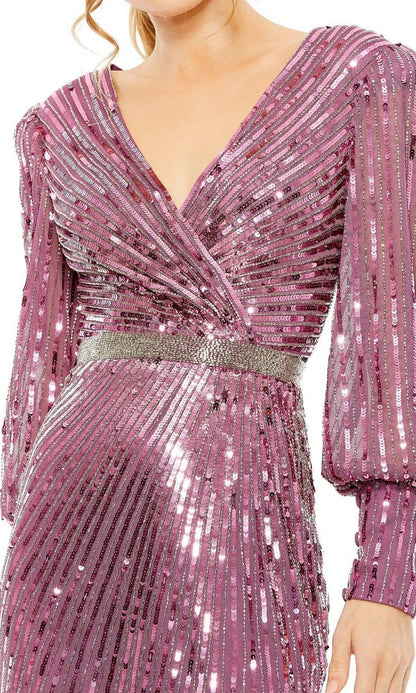 Long Sleeve Sequin Formal Dress: Mac Duggal 5501