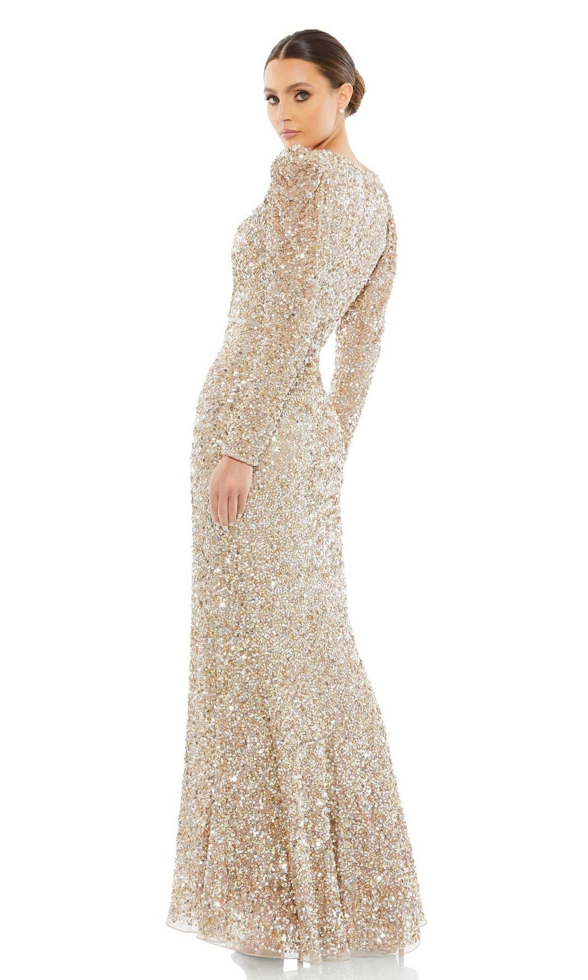 Long Sleeve Sequin Formal Dress: Mac Duggal 5510