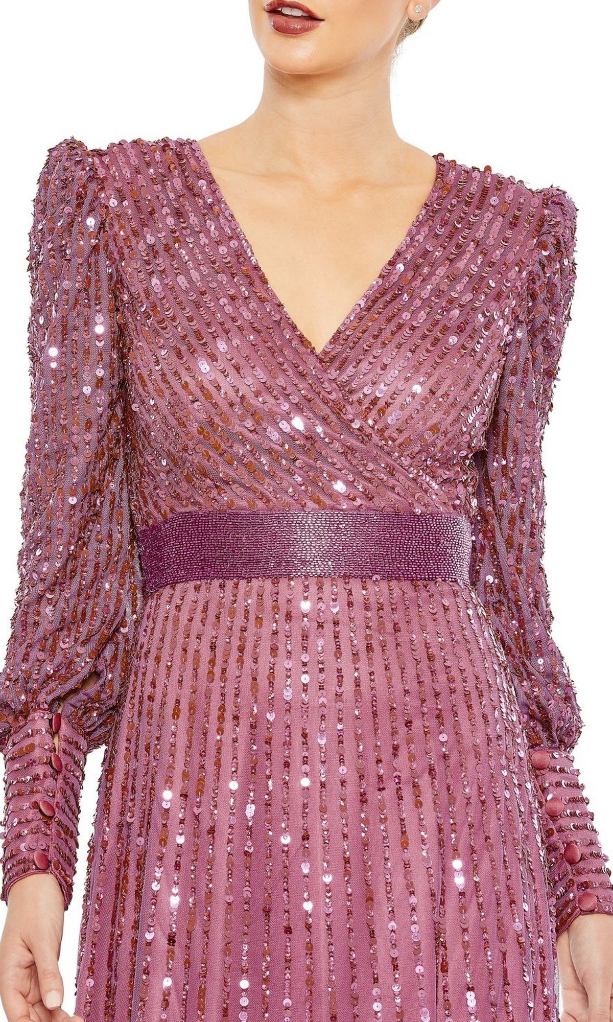 Long Sleeve Sequin Formal Dress: Mac Duggal 5720