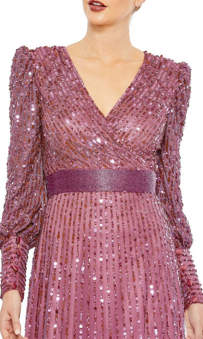 Long Sleeve Sequin Formal Dress: Mac Duggal 5720