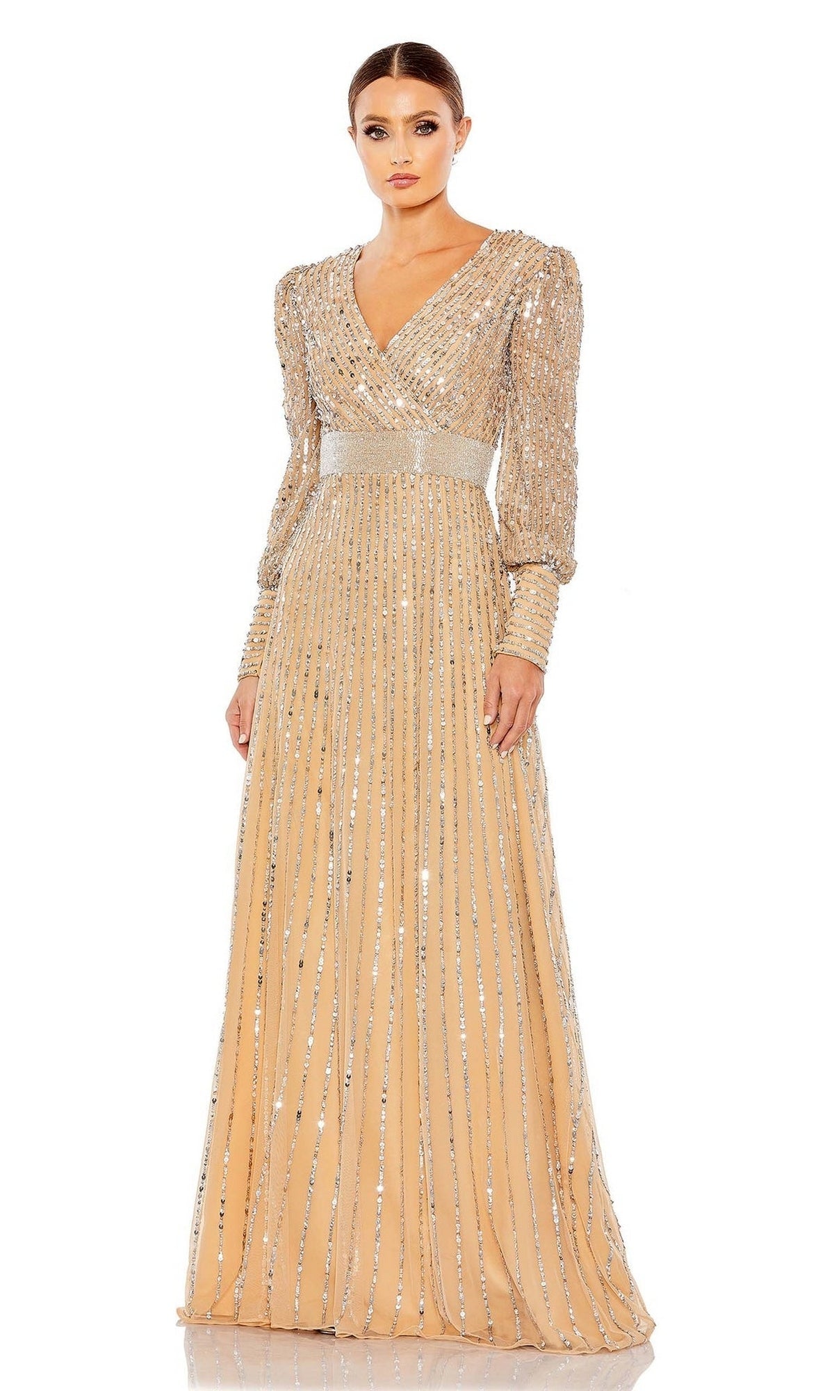 Long Sleeve Sequin Formal Dress: Mac Duggal 5720