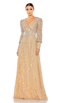 Long Sleeve Sequin Formal Dress: Mac Duggal 5720