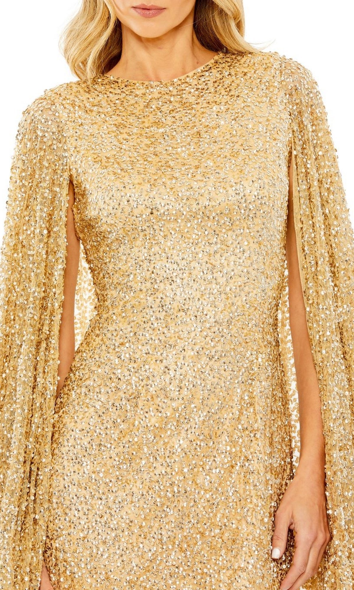 Short Gold Beaded Cocktail Dress: Mac Duggal 5931