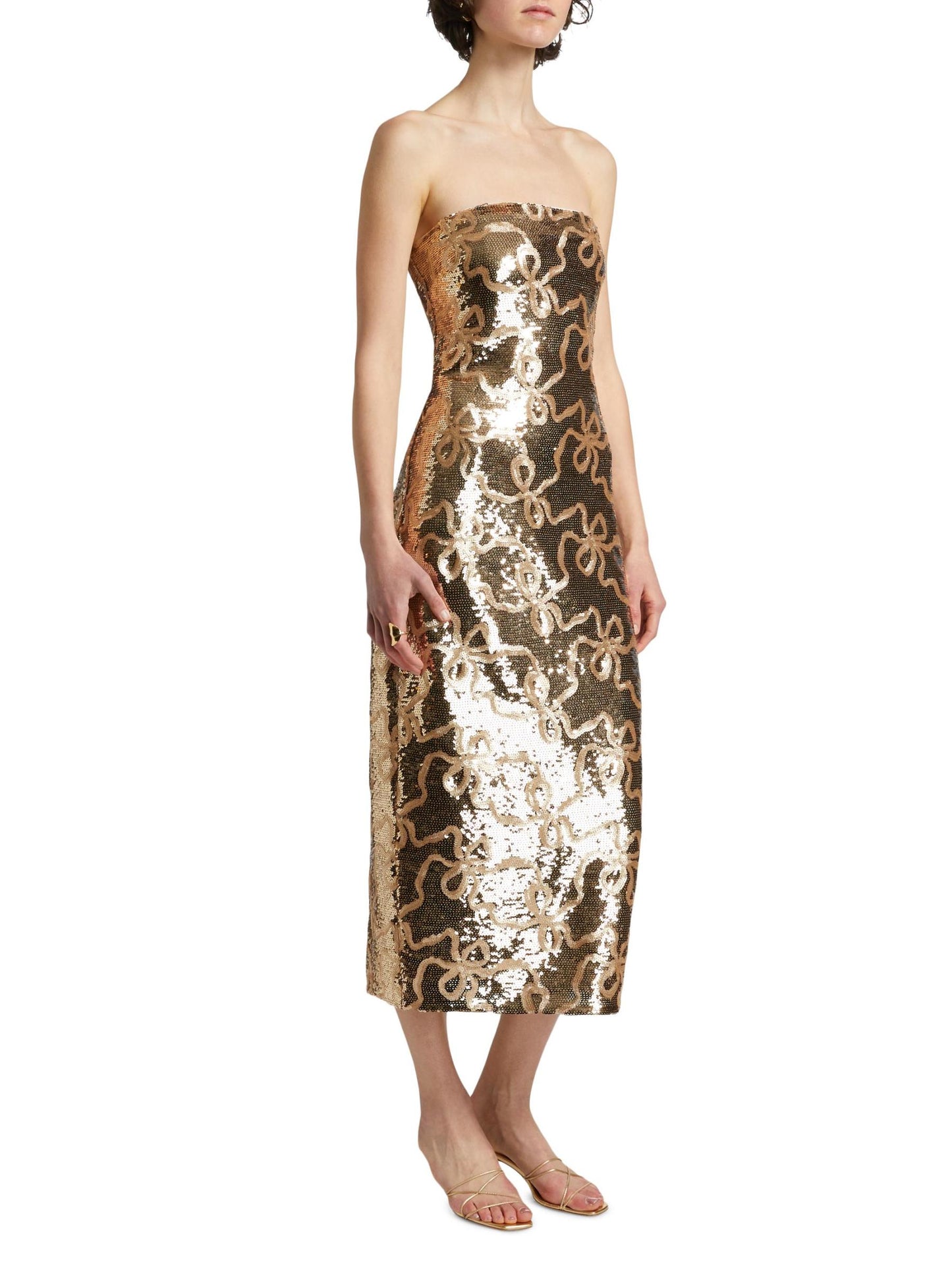 Stasia Sequin Bow Midi-Dress