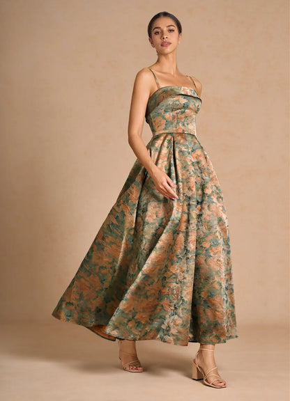 Céleste Vintage Teal Maxi Dress