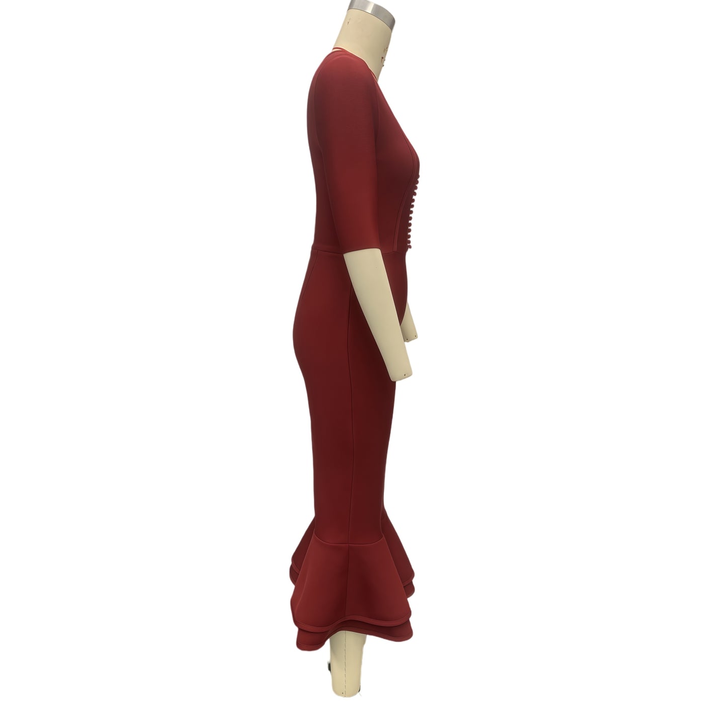 Button-Down Mermaid Bandage Dress