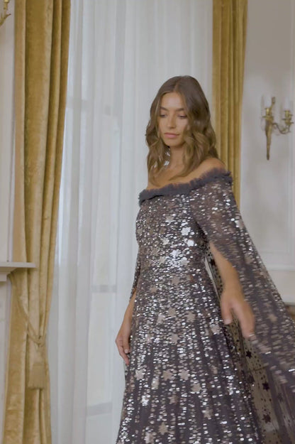 Shooting Stars Cape Ankle Gown