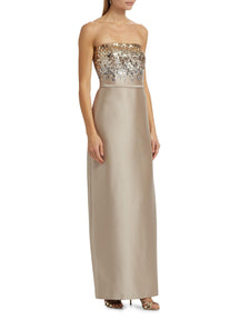 Vestido strapless de lentejuelas Phaedra
