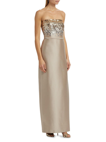 Phaedra Sequin Strapless Gown