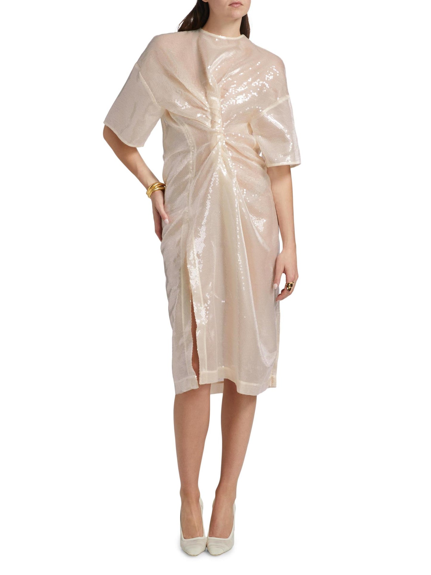 Knotted Sequin Midi-Dress