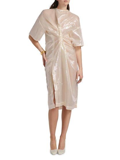 Knotted Sequin Midi-Dress