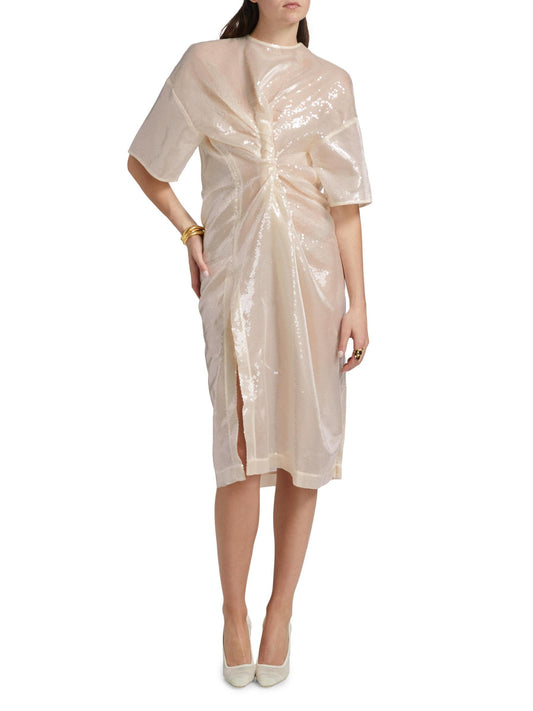 Knotted Sequin Midi-Dress