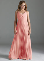 Rosette A-Line Pleated Chiffon Dress