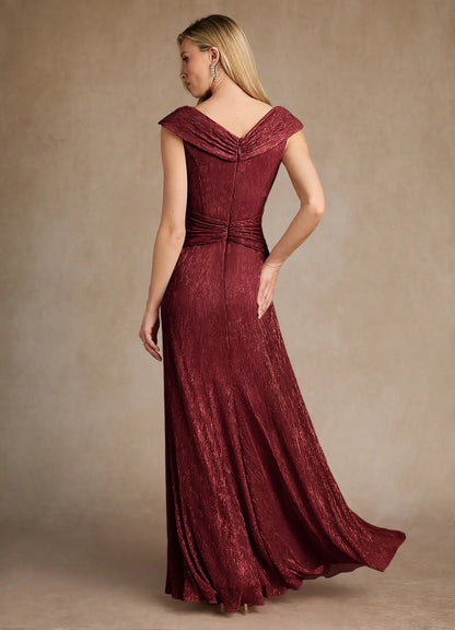 Ruby A-Line Pleated Metallic Mesh Dress