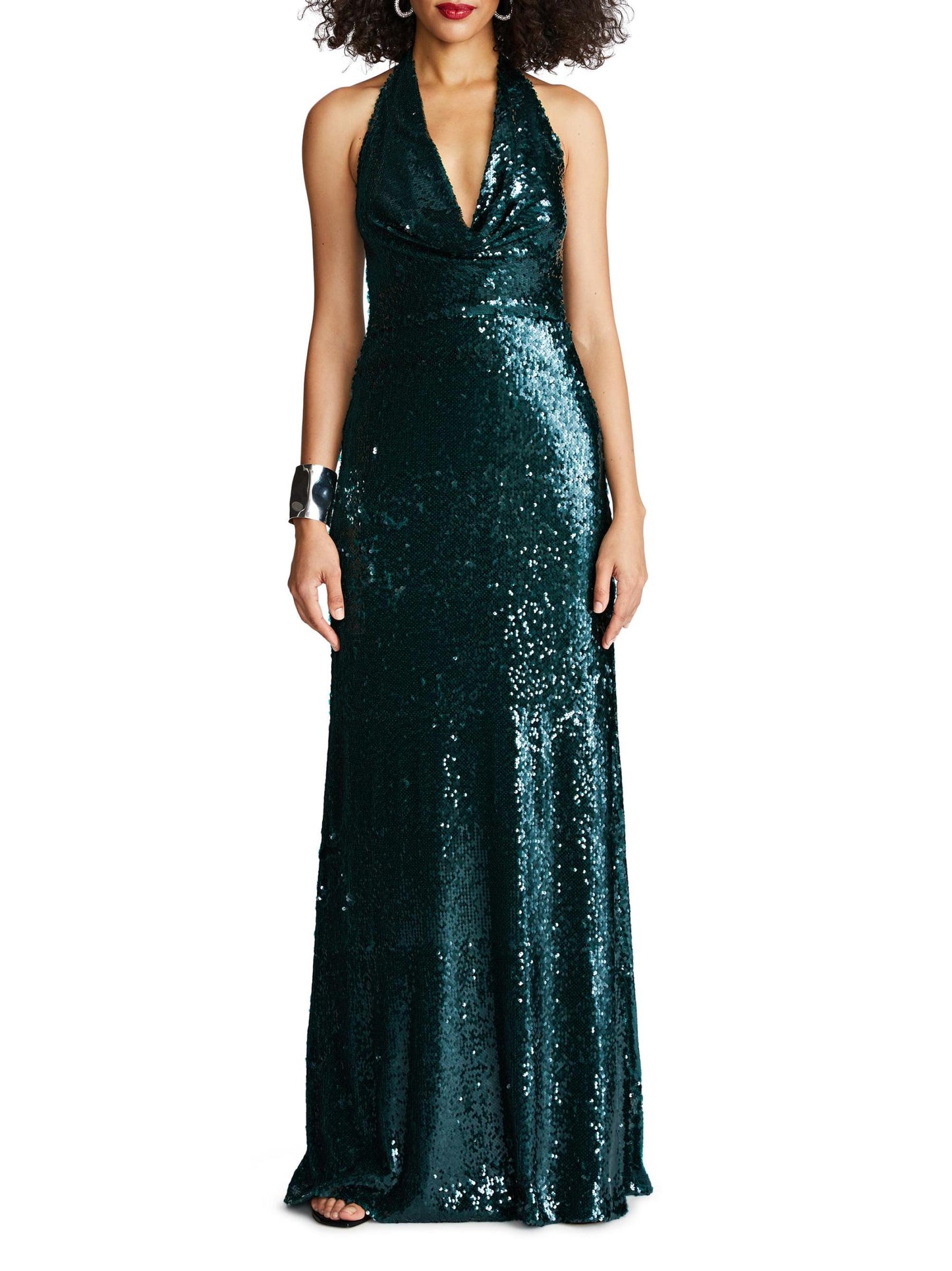 Tova Sequin Halterneck Gown