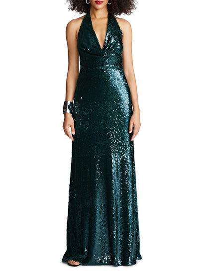 Tova Sequin Halterneck Gown