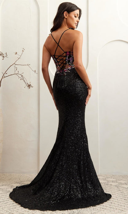 Multicolored Sequin Prom Gown: Amelia Couture 7061