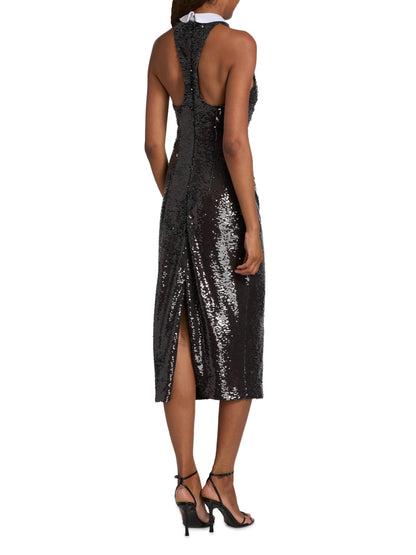 Lilith Collared Sequin Cocktail Dress