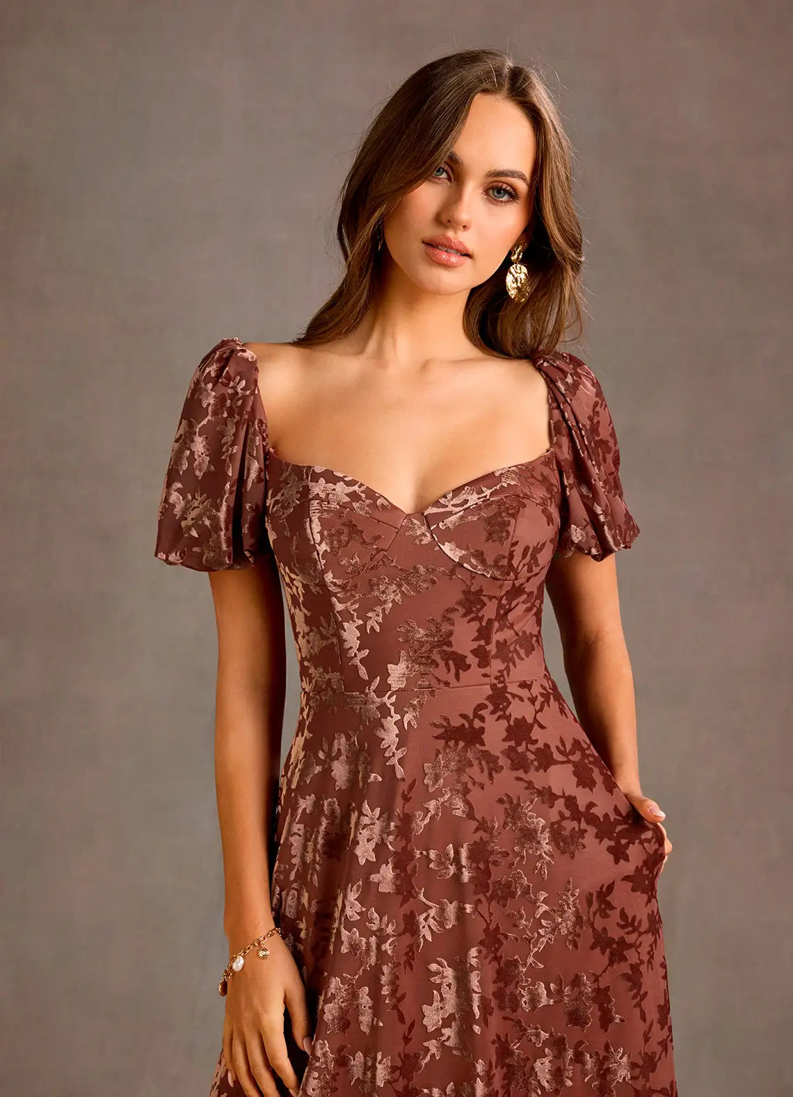Alba Rosewood Maxi Dress