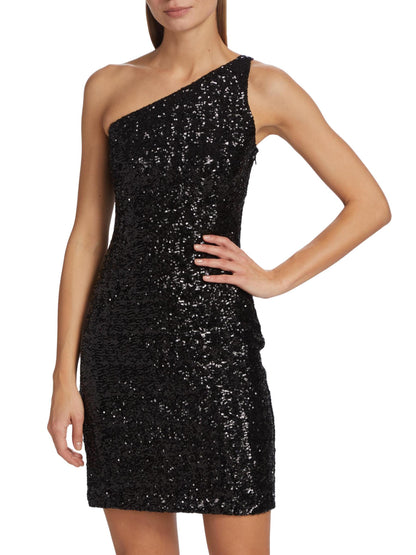 Sequin One-Shoulder Minidress