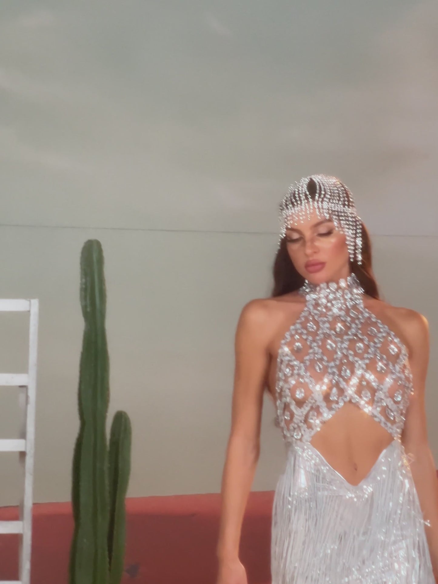 Tobin Sequin Fringe Metallic Dress In Silver