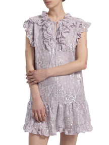Maya Ruffle-Trimmed Sequined Minidress