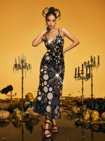 Palti Halterneck Sequin Midi Dress