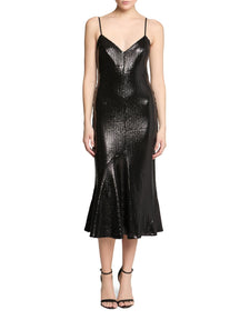 Lucia Sequined V-Neck Midi-Dress