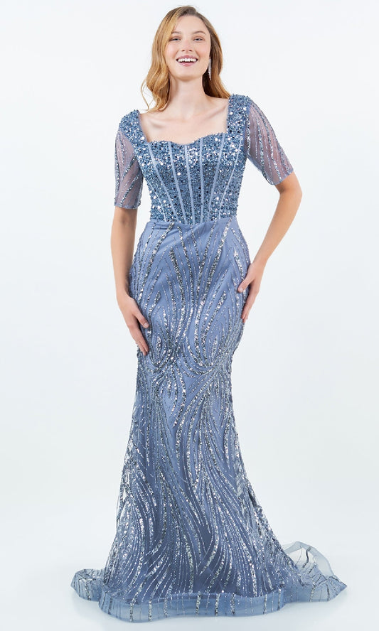 Long Sequin Formal Gown: Cinderella Couture 8293M