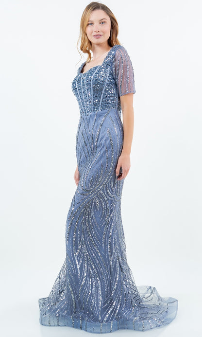 Long Sequin Formal Gown: Cinderella Couture 8293M