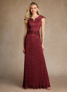 Ruby A-Line Pleated Metallic Mesh Dress